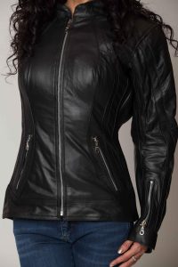 How to Properly Fit a Leather Motorcycle Jacket? Xena-ladies-Leather-jacket-4-scaled-Checking-for-proper-fit-agv-sport