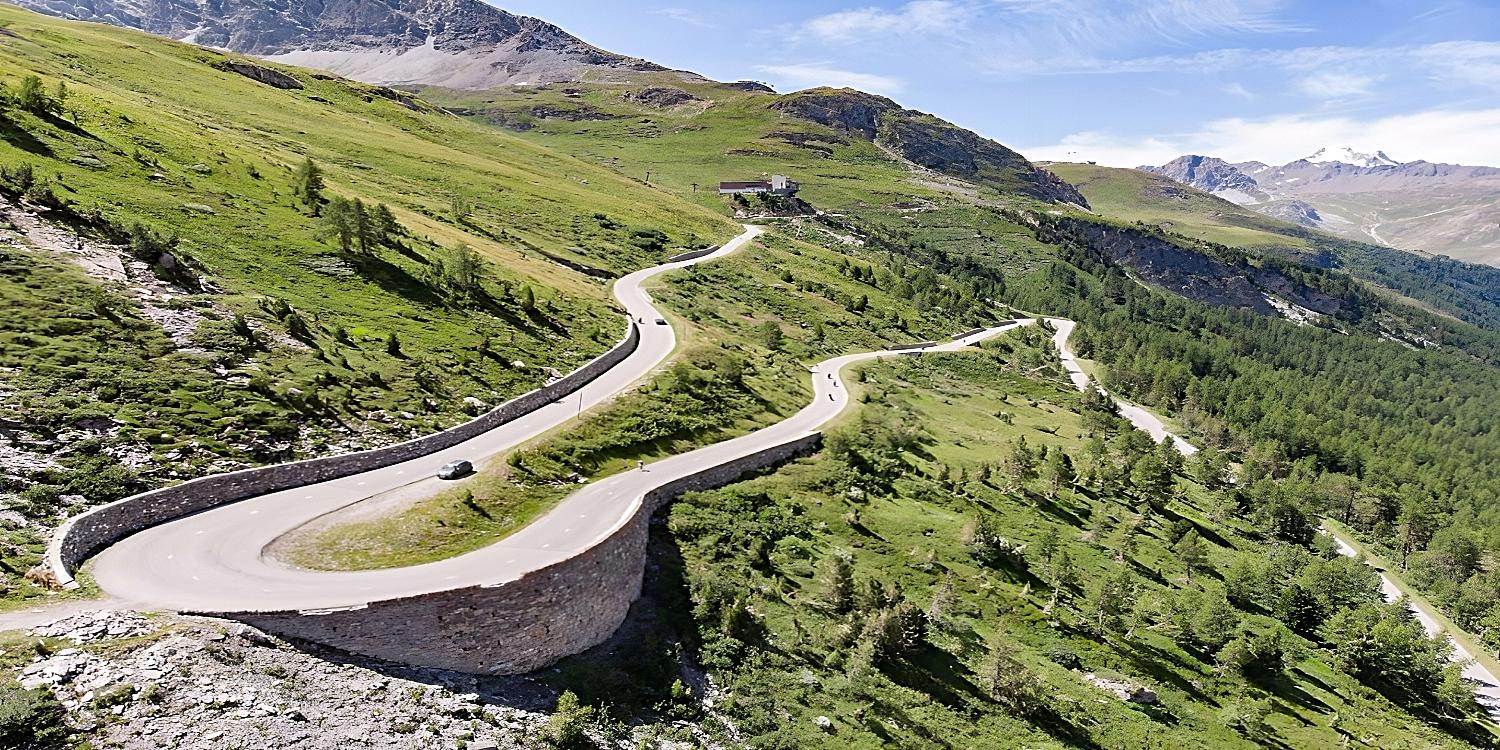 Route des Grandes Alpes: Anyone riding a motorcycle around Europe should contemplate riding the Route des Grandes Alpes, (the Great Alpine Road) starting on the shores of Lake Geneva, is approximately 435 miles (700 km) long and has amazing, curving asphalt roads. It gives nearly mythological sights of the surrounding Alps as it crosses 16 mountain passes.Route des Grandes Alpes: Anyone riding a motorcycle around Europe should contemplate riding the Route des Grandes Alpes, (the Great Alpine Road) starting on the shores of Lake Geneva, is approximately 435 miles (700 km) long and has amazing, curving asphalt roads. It gives nearly mythological sights of the surrounding Alps as it crosses 16 mountain passes.