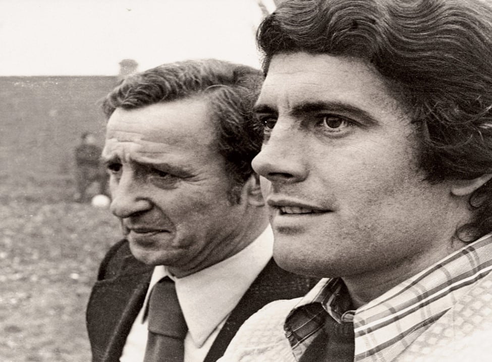 AGV Helmet founder Gino Amisano and Giacomo Agostini.