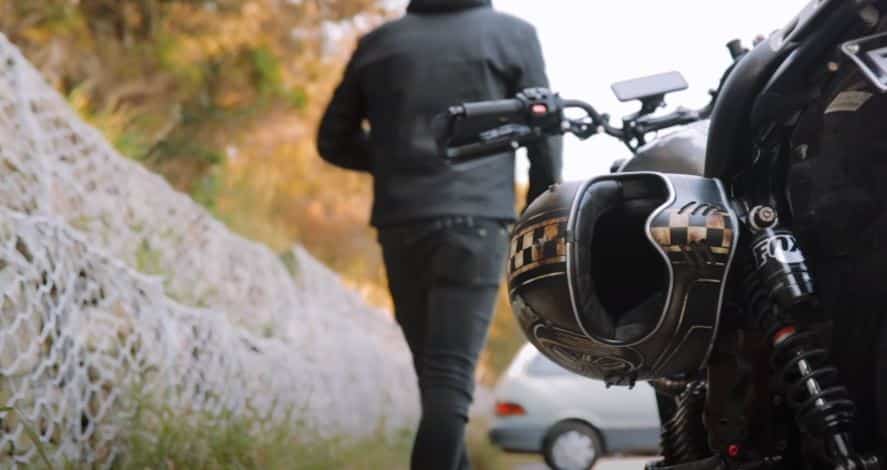 Locked Motorcycle Helmet