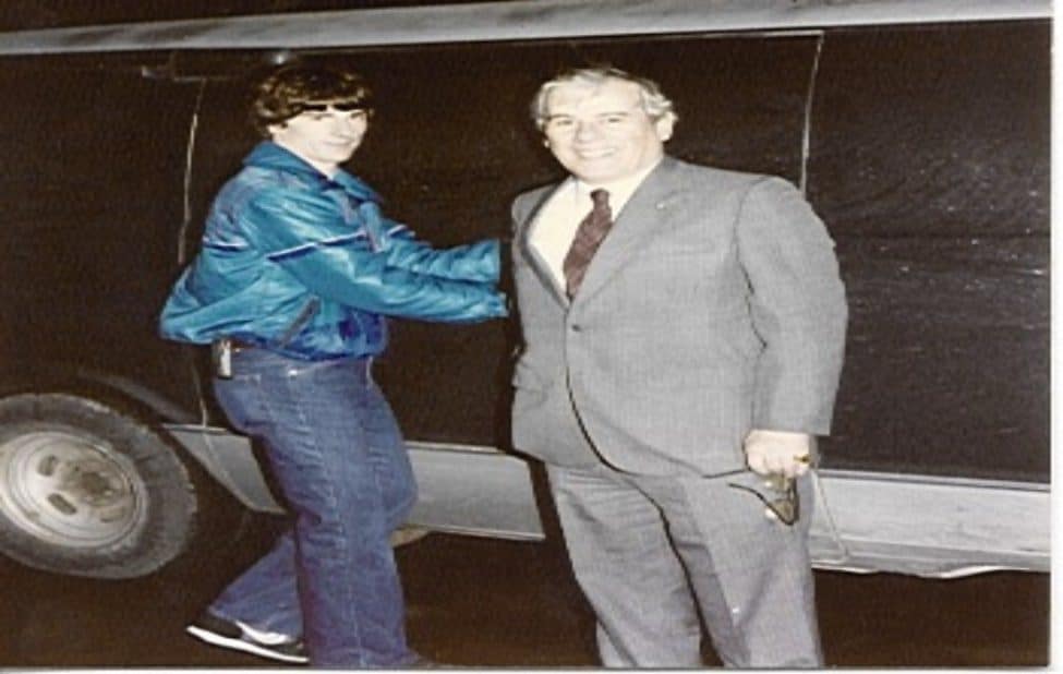 I (Michael Parrotte) am wearing jeans, alongside Dr. Grandi in a gray suit. I first met him when I was 17 years old while assisting him with English-Italian translations through written correspondence via mail. All communication had to be done by writing a letter and mailing it, or in cases of urgency, sending a Telegram, which was very expensive.