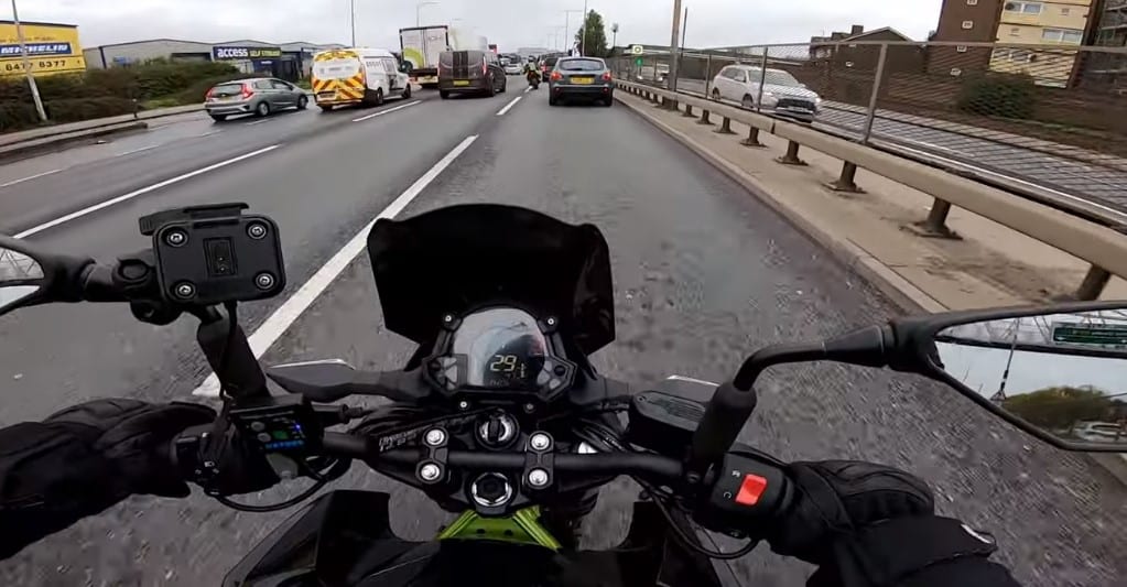 ADVs get wider, more versatile handlebars for mixed on-and-off-road riding. You get reduced vibration but also less tactile feedback from the road surface compared to sportster clip-ons, which are usually undamped.