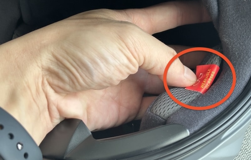 wear a motorcycle helmet with glasses