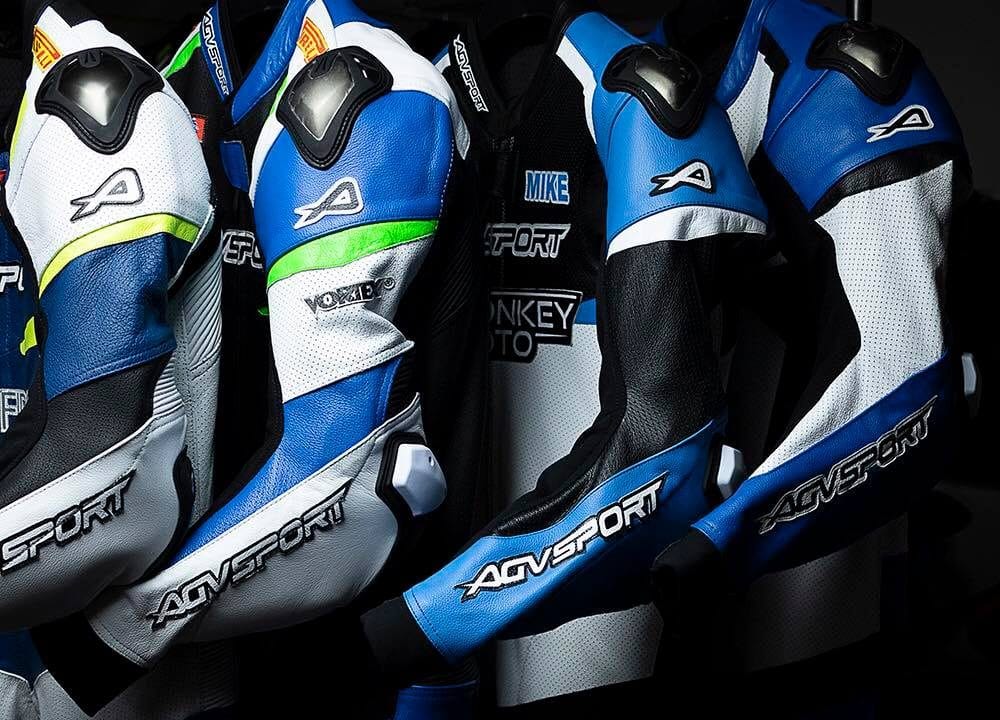 Leather Suit AGVSPORT Leather Suits Pre-Curved Arms