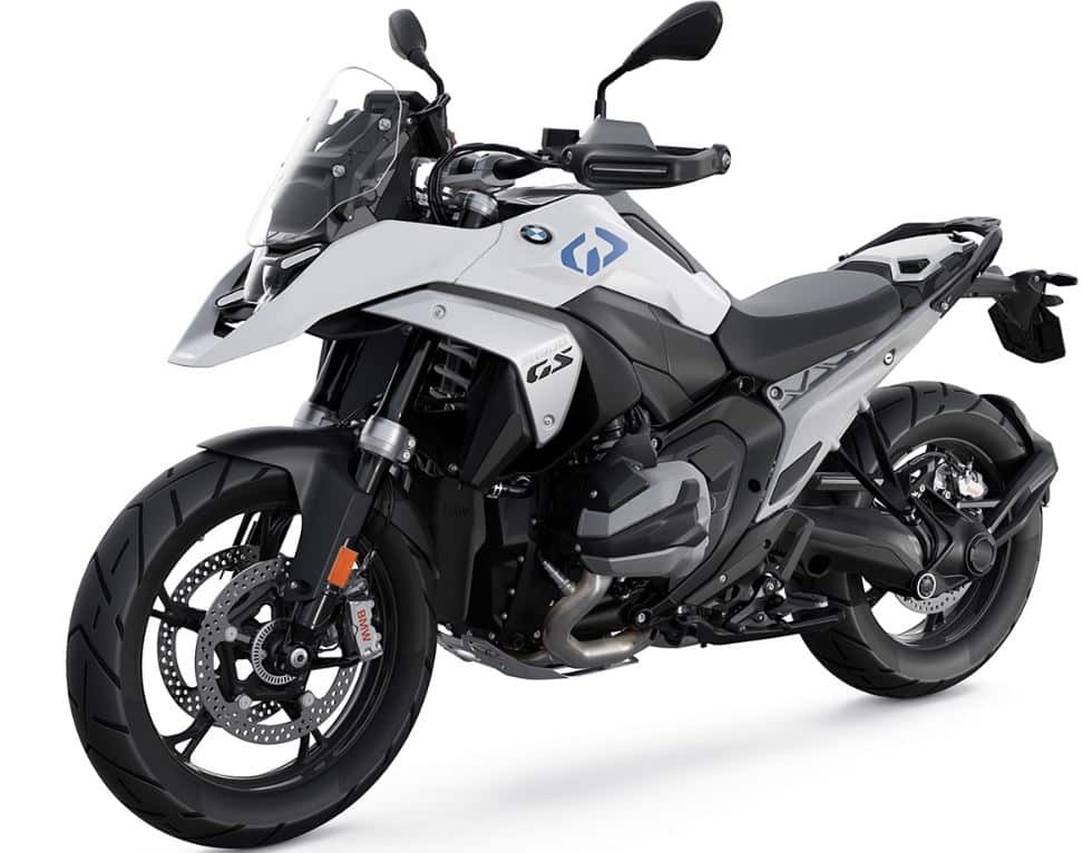 2024 BMW GS 1300 in sleek design with a length of 87.1 inches, width of 39.4 inches, and height of 55.4 inches. The seat height is 33.4 inches, offering a commanding riding position.