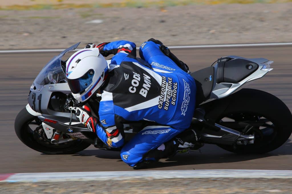 Leather Suit Keith Code California Superbike School Riding in AGVSPORT Leather Suit