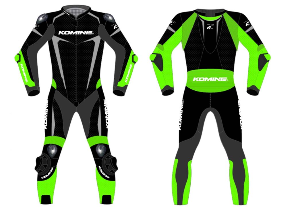 Custom Suit - Black-KAWASAKI Green - KOMINE