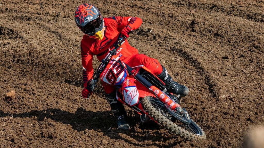 Marc Márquez drills motocross off-road, using dirt-bike training to sharpen agility, balance and reflexes ahead of the MotoGP season