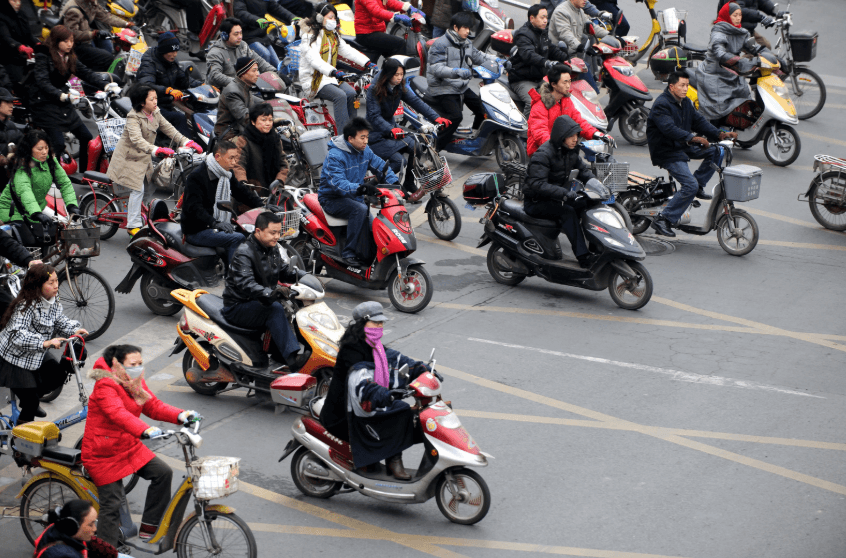 China e scooter city street